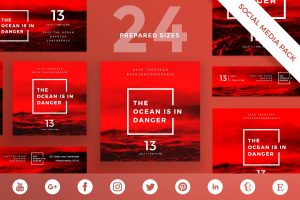 Save Ocean Conference Social Media Pack Template