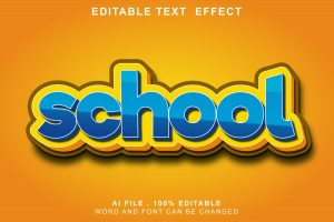 School 3d Text Effect