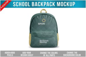 School Backpack Mockup