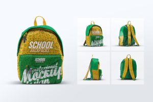 School Backpacks Mock-Up