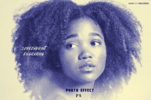 Screen Print Engraving Photo Effect