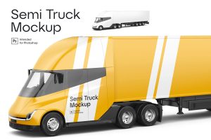 Semi Truck Mockup