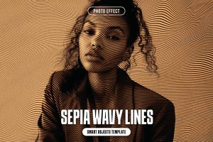 Sepia Wavy Lines Photo Effect