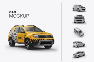 Set Car Wrap Mockup