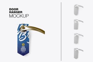 Set Door Hangers Mockup
