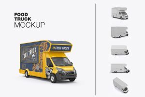 Set Food Trailer Mockup