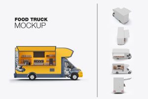 Set Food Trailer Mockup