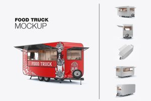 Set Food Trailer Mockup