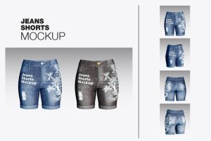 Set Jeans Shorts Mockup