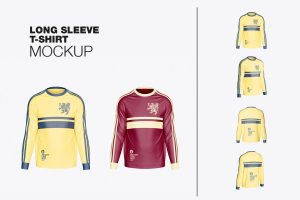 Set Long Sleeve T-Shirt Mockup