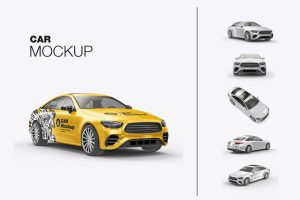 Set Luxury Car Mockup