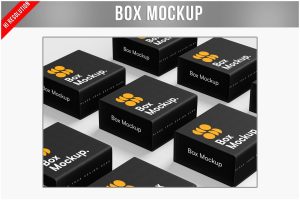 Set Luxury Magnetic Box Mockup