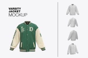 Set Men’s Zipped Bomber Jacket Mockup