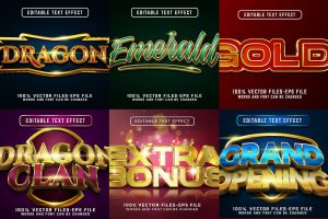 Set of Gold Editable Text Effect Vol. 1