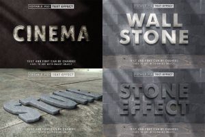 Set of Stone Editable Text Effect
