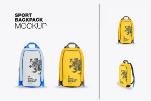 Set Sport Backpack Mockup