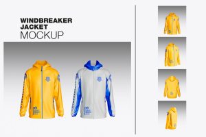 Set Windbreaker Jacket Mockup