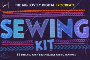 Sewing and Embroidery Procreate Brushes