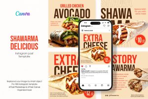 Shawarma Delicious Instagram Post Templates