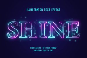 shine glow colorful text effect