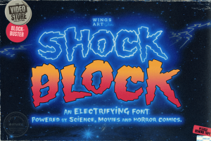 Shock Block: An Electrifying Neon Horror Font