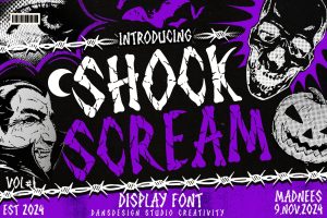 Shock Scream Horror Display Font