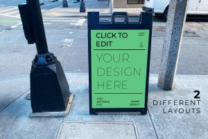 Sidewalk Street Sign Mockup