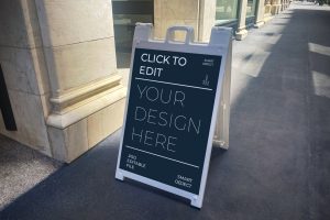 Sidewalk Street Sign Mockup