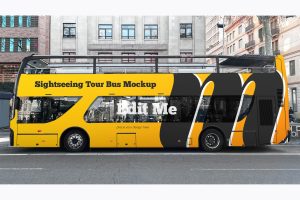 Sightseeing Tour Bus Mockup