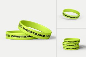 Silicone Wristband Mockup Set