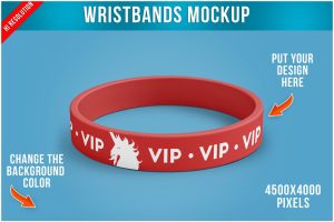 Silicone Wristbands Mockup
