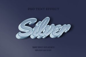 Silver 3d text effect