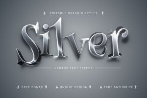 Silver – Editable Text Effect, Font Style