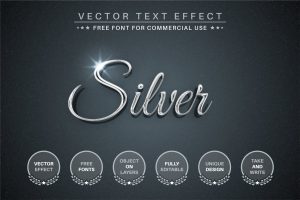 Silver – Editable Text Effect, Font Style