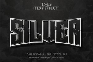Silver – Editable Text Effect, Metallic Font Style