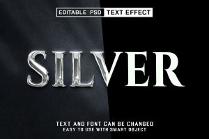 Silver Editable Psd Text Effect