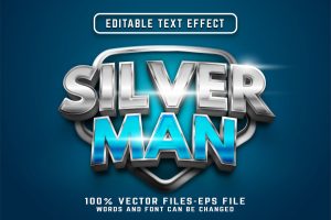 Silver Man Editable Text Effect