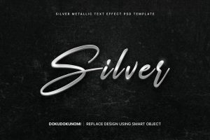 Silver metallic text effect