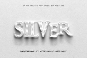 Silver metallic text effect