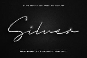 Silver metallic text effect