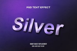 Silver purple glow text effect