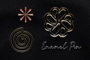 simple enamel pin logo mockup