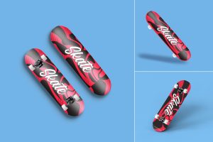 Skateboard Vinyl Wrap Mockup Set