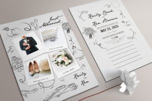 Sketch Collage Wedding Invitation