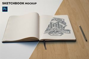 Sketchbook Mockup Front View