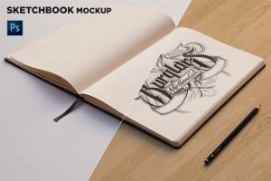 Sketchbook Mockup Perspective View
