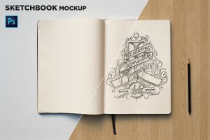 Sketchbook Mockup Top View