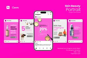 Skin Beauty Brand Instagram Post Templates