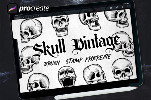 SKULL BRUSH STAMP