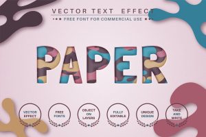 Slice paper – editable text effect,  font style